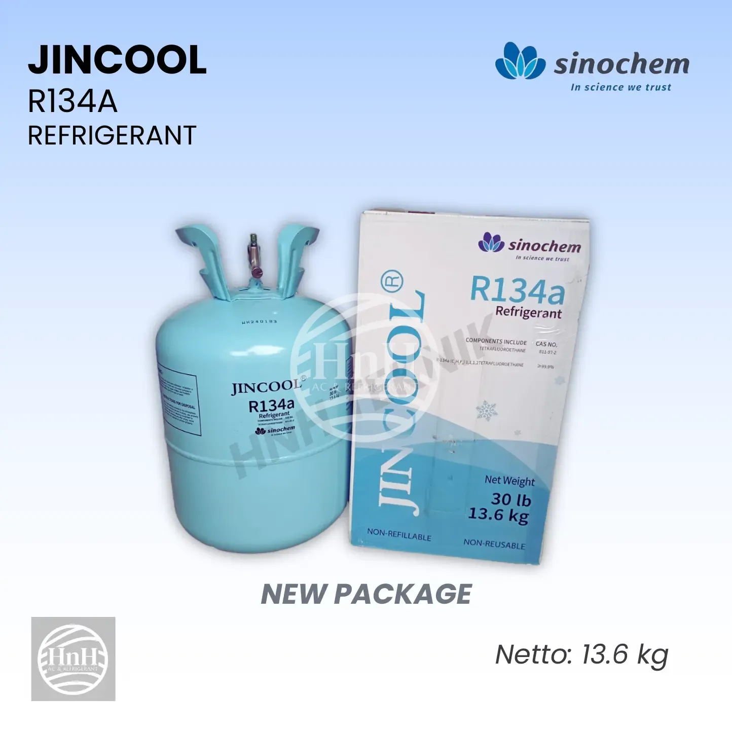Freon R134a Jincool Refrigerant 13.6kg