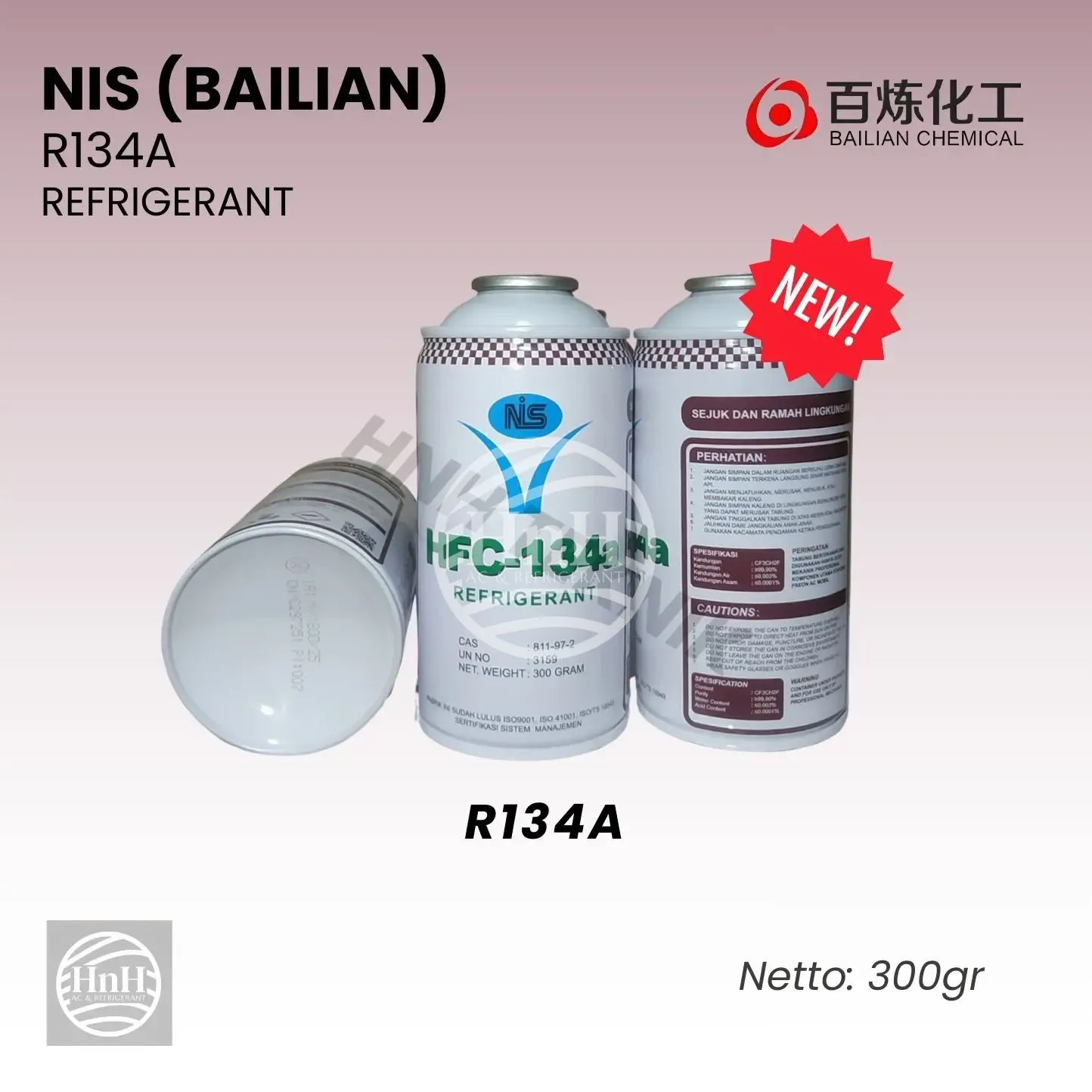 Freon R134a Bailian NIS Refrigerant Kaleng 300g