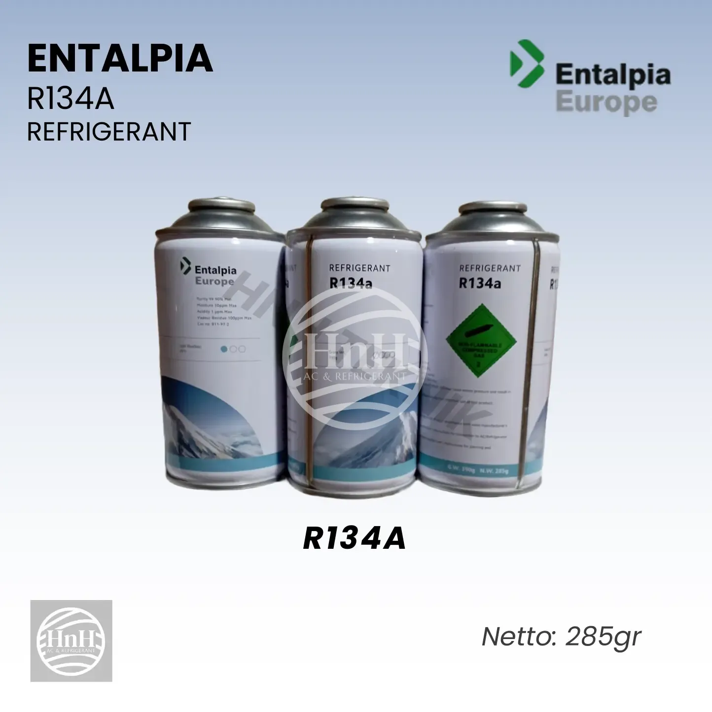 Freon R134a Entalpia Europe Refrigerant Kaleng 390g